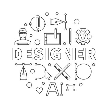 Designer circle concept Icon with background