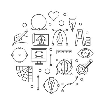 Designer circle concept Icon with background