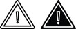 © VEECT STORE - Minimal Warning Triangle Icon – Black Filled Vector with White Border and Exclamation Mark
