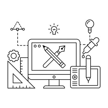 Designer circle concept Icon with background