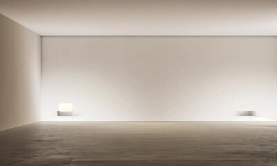 Poster - Exploring a minimalist space with soft lighting and architectural serenity