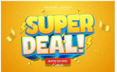 Fototapete - Super deal 3D Text Effect for Poster, Logo and T-Shirt Template