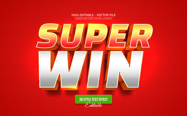 Fototapete - Super Win Golden 3d Text Effect Editable