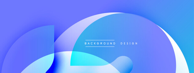 Poster - Abstract blue gradients create flowing shapes. Modern design features text background design centered within composition. Smooth transitions, vibrant colors.