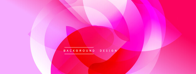 Poster - Abstract fluid shapes, vibrant pinks, reds create dynamic background. Modern design suggests movement, energy, visual appeal.
