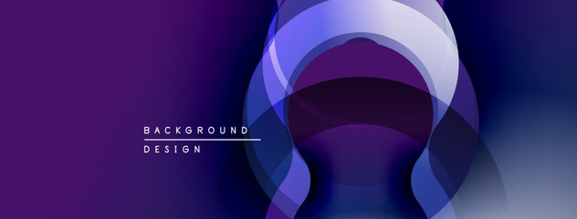 Leinwandbilder - Abstract purple design. Overlapping circles create dynamic visual effect. Modern background suitable for various projects.