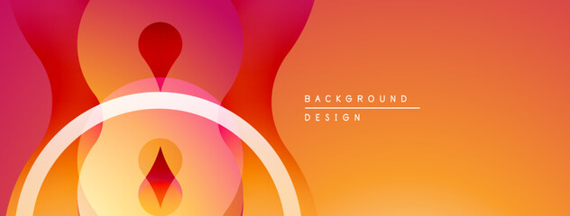 Leinwandbilder - Abstract gradient shapes create dynamic background. Warm colors dominate composition, suggesting energy, flow. Minimalist design.