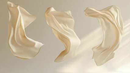 Aufkleber - Three pieces of cloth suspended from the ceiling, creating a makeshift display or partition