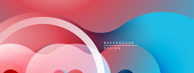 Poster - Abstract fluid shapes, vibrant colors blend. Modern design, smooth gradients create dynamic composition. Background features text elements.