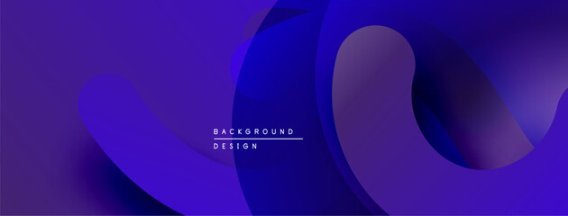 Poster - Abstract blue layers create dynamic gradient effect. Modern design suitable for backgrounds, presentations, digital art. Smooth shapes suggest movement.