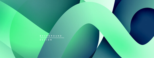 Poster - Abstract fluid shapes, teal hues dominate. Modern design, smooth gradients create depth, minimalist aesthetic. Background texture visible.