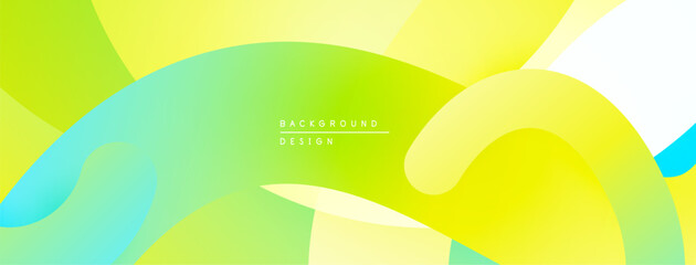Poster - Abstract fluid shapes, vibrant colors blend. Smooth gradients create dynamic, modern visual experience. Light, airy composition.