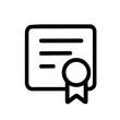 © Mujib - Simple Outline Achievement Certificate Graduation Document Award Badge Icon