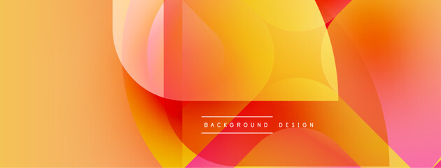 Fototapete - Abstract vibrant background. Overlapping shapes create warm color gradients. Modern design element for digital projects.