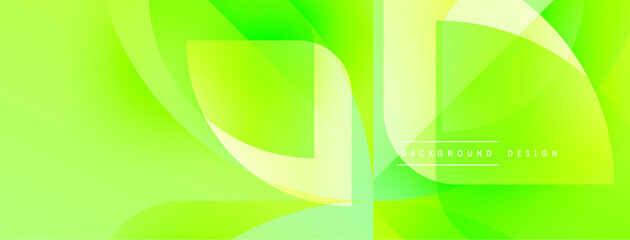 Poster - Bright green abstract background. Overlapping shapes create dynamic visual effect. Modern design suitable for digital projects.
