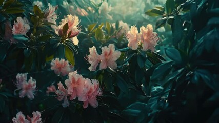 Poster - A bouquet of colorful flowers grows among lush green grass