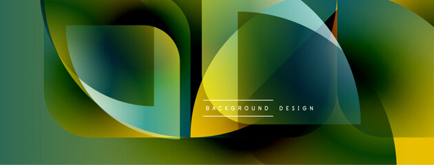 Leinwandbilder - Abstract design features flowing shapes, vibrant colors. Yellow, green, blue gradients create dynamic composition. Modern aesthetic.