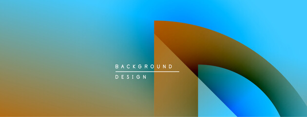 Poster - Abstract gradient background. Blue transitions to orange hues. Minimalist design features curved shapes, text reads background design. Modern aesthetic.