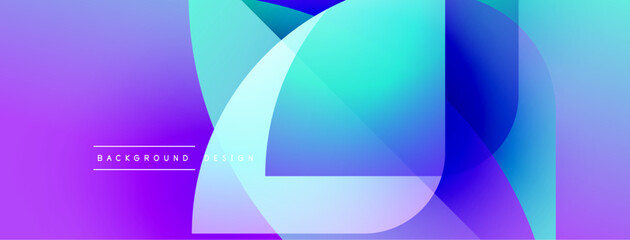 Poster - Abstract fluid shapes blend purple, blue hues. Modern design evokes movement, energy, visual interest. Background text reads background design.