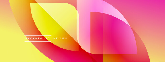 Leinwandbilder - Abstract vibrant shapes overlap. Yellow, orange, pink gradients create dynamic visual effect. Modern design element for backgrounds.