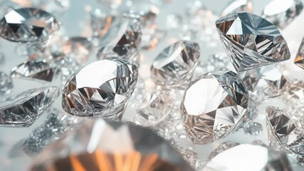Poster - A collection of diamonds on a pure white background