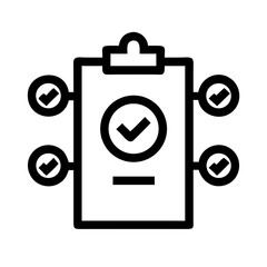 Poster - A clipboard with check marks indicating completion isolated on white background