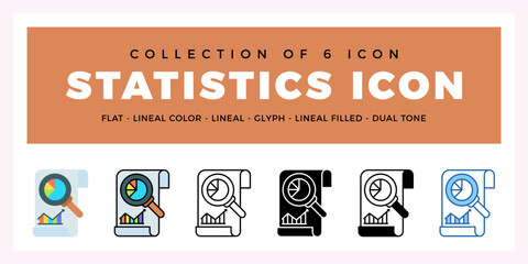 Poster - Pack of 6 Vector Statistics icon