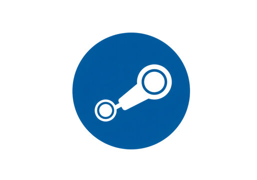 Blue Circle Graphic Design with an Abstract Modern Icon on a Transparent Background