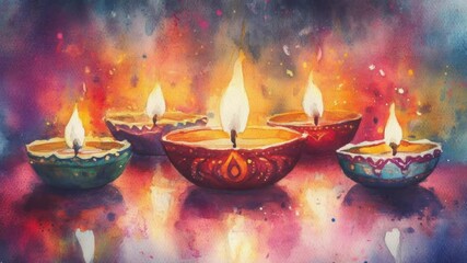 Poster - Three lit candles placed on a table, creating a warm and cozy atmosphere