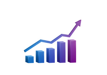 Leinwandbilder - Graphical Blue and Purple Bars Show Business Growth Against Black Background