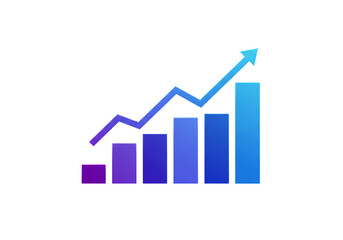 Leinwandbilder - Ascending Bar Chart with Gradient Arrow Against Black Background Depicting Business Growth