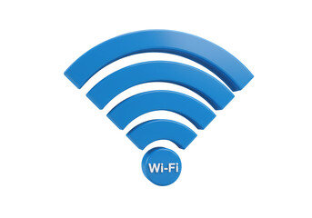 Leinwandbilder - Illustration of Blue Wifi Wireless Internet Network Icon on Black Background
