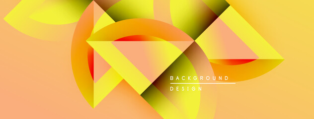 Poster - Abstract geometric shapes, vibrant orange, yellow hues. Modern design, dynamic composition, smooth gradients create visual interest.