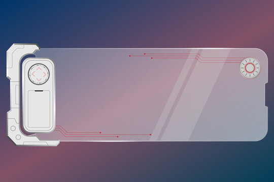 Futuristic Glass UI Element with Light Effects

