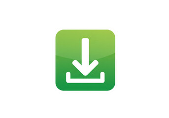 Leinwandbilder - Green Download Button with White Arrow on Black Background Vector Illustration