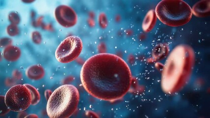 Poster - Group of red blood cells suspended in mid-air
