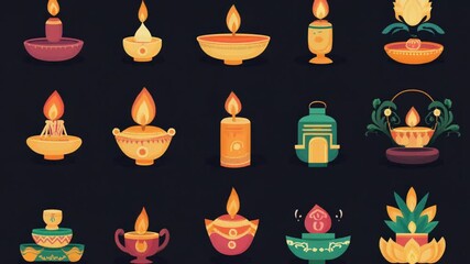 Aufkleber - Various types of candles against a dark backdrop, perfect for highlighting or creating contrast in your design