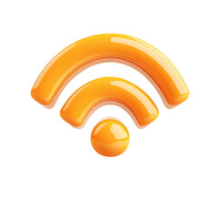 Poster - Glossy Golden WiFi Wireless Signal Icon Technology Communication Internet on transparent background