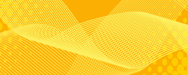 Poster - Yellow halftone pattern. Retro comic gradient background. Bright orange pixelated dotted texture overlay. Cartoon pop art faded gradient pattern. Vector backdrop for poster, banner, advertisement