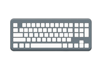 Aufkleber - Gray Keyboard on Transparent Background with Clean White Keys and Modern Style