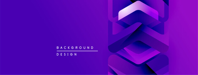 Poster - Abstract purple layers create dynamic background. Geometric shapes overlap, forming modern design element. Text reads background design.