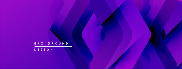 Poster - Abstract purple background. Geometric shapes create layered effect. Modern design suitable for banners, presentations.