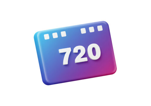 Floating 720 Number Gradient Display on a Dark Backdrop for Resolution