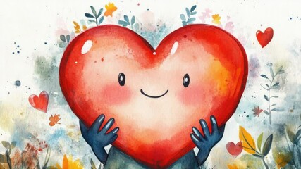 Poster - A close-up image of hands cradling a heart, symbolizing love and affection