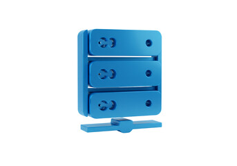 Leinwandbilder - Three Tier Blue Data Server Rack for Networking on Transparent Background