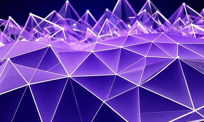 Poster - Exploring the beauty of geometric patterns under purple lights in a stunning digital landscape