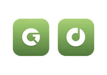 Leinwandbilder - Two Minimalist App Icons with Soft Green Background and White Symbols Design
