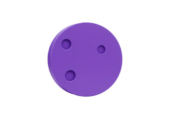 Leinwandbilder - Simple Purple Circular Object with Three Holes on a Transparent Background