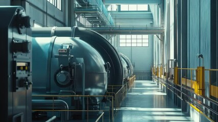Poster - Industrial building with numerous pipes and machinery