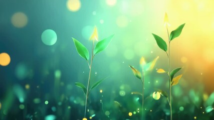 Poster - A collection of green plants growing among grass